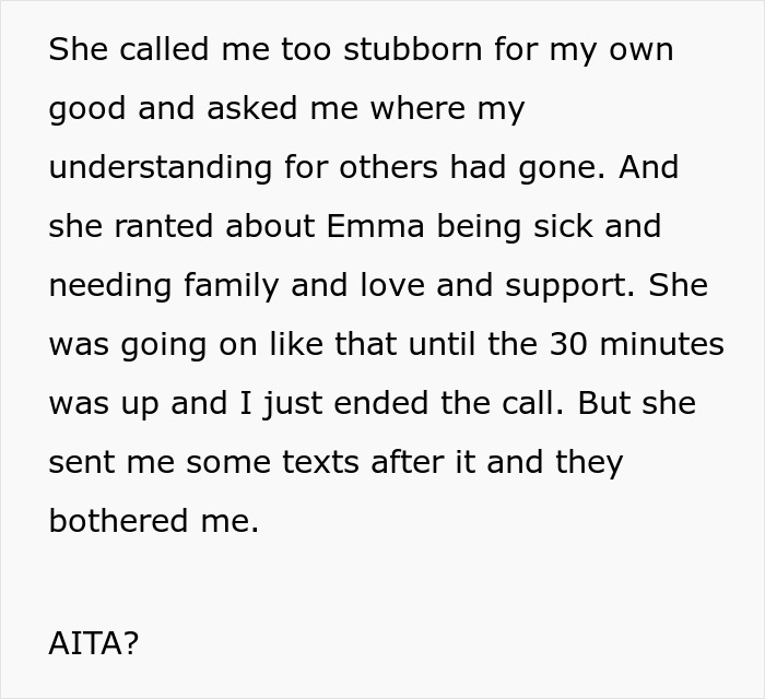 Text from a frustrated teen about a mom's neglect favoring troubled stepkid.