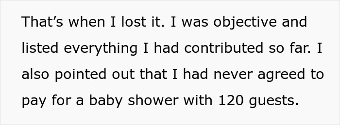 Text about confronting an entitled sister over unpaid baby shower contributions. Text about confronting an entitled sister over unpaid baby shower contributions.