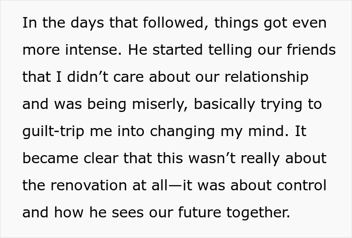 Text highlighting boyfriend's reaction after woman's sudden inheritance, questioning the relationship's sincerity.