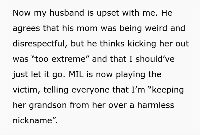 Text describing a conflict between a MIL and DIL over renaming a grandson.