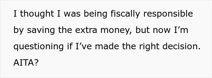 Text reads about being fiscally responsible and questioning a budget decision. Text reads about being fiscally responsible and questioning a budget decision.
