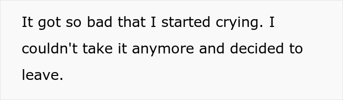 Text image expressing emotional distress and decision to leave.