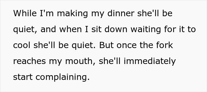 Text about a guy experiencing nagging while trying to eat dinner and his frustration with it. Text about a guy experiencing nagging while trying to eat dinner and his frustration with it.
