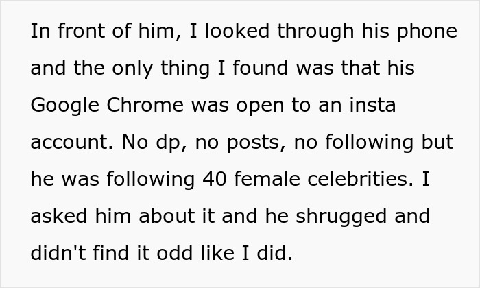 Text message about husband overseas with wife's concerns regarding Instagram activity.