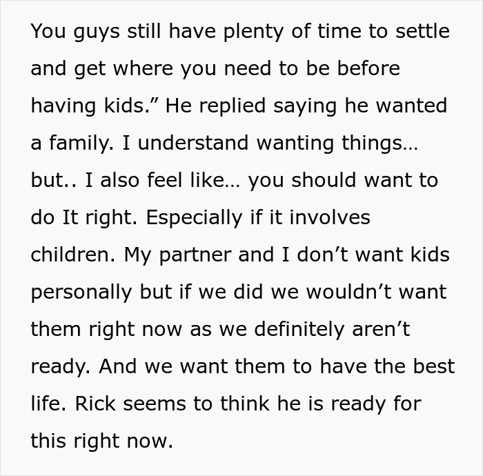 Text discussing readiness for children and family planning considerations. Text discussing readiness for children and family planning considerations.