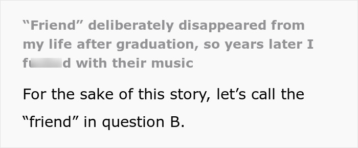 Text about using petty revenge on a friend who disappeared after graduation. Text about using petty revenge on a friend who disappeared after graduation.