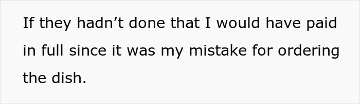 Text excerpt discussing meal payment disagreement among friends. Text excerpt discussing meal payment disagreement among friends.