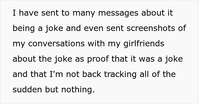 Text message explaining a woman's joke to her husband about divorce, causing unintended consequences.