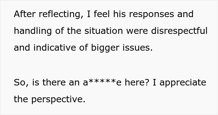Text discussing the handling of a situation and questioning disrespect, related to date refuse getting water scenario. Text discussing the handling of a situation and questioning disrespect, related to date refuse getting water scenario.