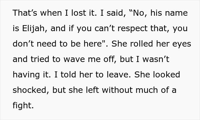 Text about MIL renaming grandson, DIL stands firm, insists on respect, and asks MIL to leave.