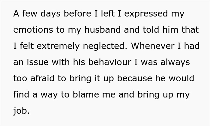 Text about marital conflict and job-related issues with husband blaming wife. Text about marital conflict and job-related issues with husband blaming wife.