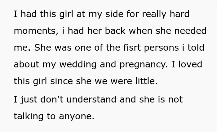 Text expressing confusion and hurt over a friend's betrayal related to a marriage lie. Text expressing confusion and hurt over a friend's betrayal related to a marriage lie.
