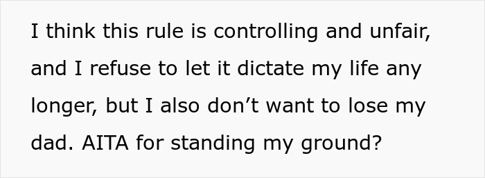 Text discussing controlling relationship rules and their impact on family dynamics.