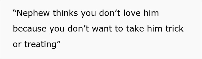 Text message expressing a child's feelings after being refused babysitting without consent.