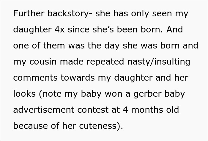 Woman Considers Cutting Out Her Favorite Cousin From Her Life After How Nasty She Became As A Mom
