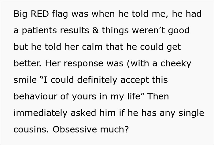 Text discussing a husband's coworker showing obsessive behavior, making the wife feel creeped out. Text discussing a husband's coworker showing obsessive behavior, making the wife feel creeped out.