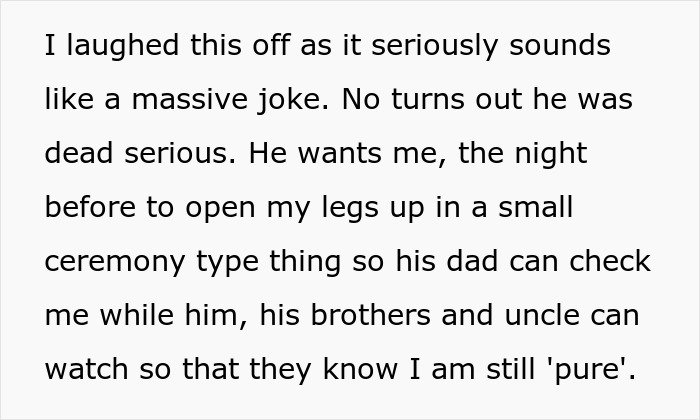 Groom’s Demand For A Virginity Inspection Costs Him His Fiancée: “I Ended It And Left Him” Groom’s Demand For A Virginity Inspection Costs Him His Fiancée: “I Ended It And Left Him”