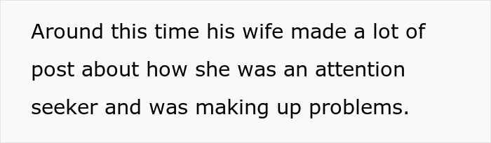 Text discussing a wife making posts about being an attention seeker and creating problems. Text discussing a wife making posts about being an attention seeker and creating problems.