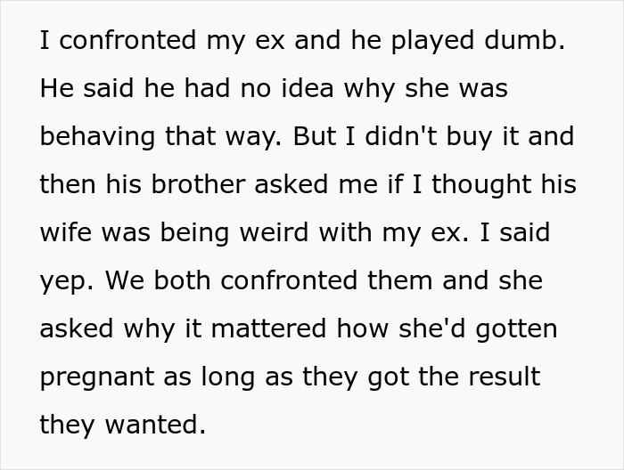Text exchange revealing why woman and ex broke up after confronting his family.