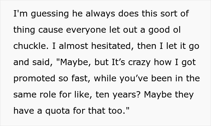 Text screenshot of a coworker's savage response to a racist remark at work. Text screenshot of a coworker's savage response to a racist remark at work.