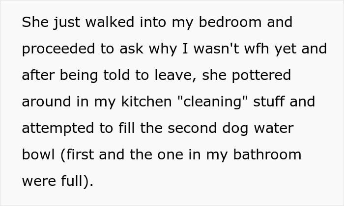 Text about a mom letting herself into her daughter's home, wandering around and cleaning the kitchen. Text about a mom letting herself into her daughter's home, wandering around and cleaning the kitchen.