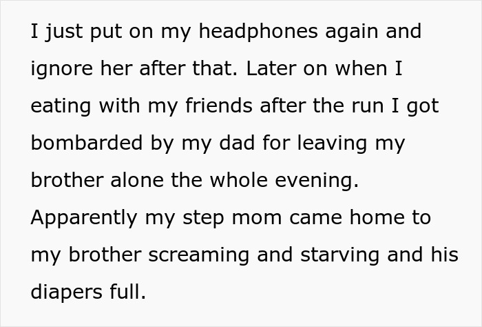 Text discussing a 16-year-old criticized for not babysitting, resulting in parental reprimands after a night out.