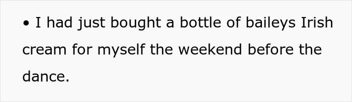 Text discussing a recent purchase of Baileys Irish Cream. Text discussing a recent purchase of Baileys Irish Cream.