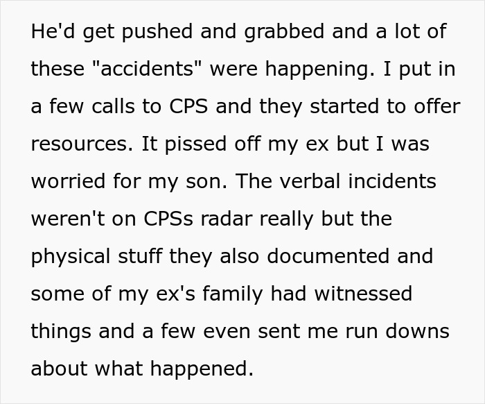 Text about a mom being concerned for her son due to incidents with stepsiblings.