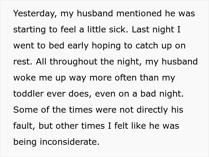 Sleep-Deprived Wife Loses It As Sick Husband Keeps Waking Her Up, Then Asks For Help Sleep-Deprived Wife Loses It As Sick Husband Keeps Waking Her Up, Then Asks For Help