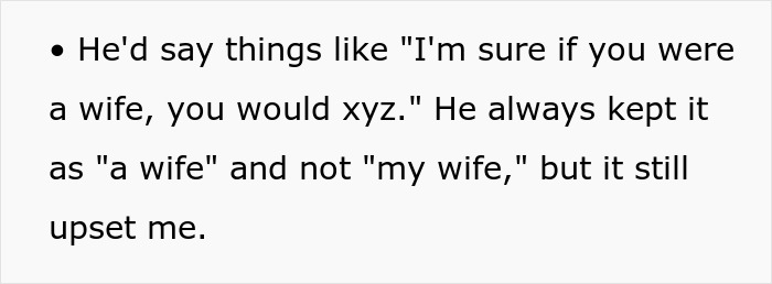 Text excerpt about a husband discussing hypothetical scenarios with a "work wife" that upset his real wife.