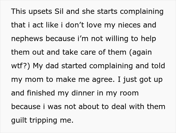 Text conversation about a daughter refusing to babysit after parents volunteer her without asking.