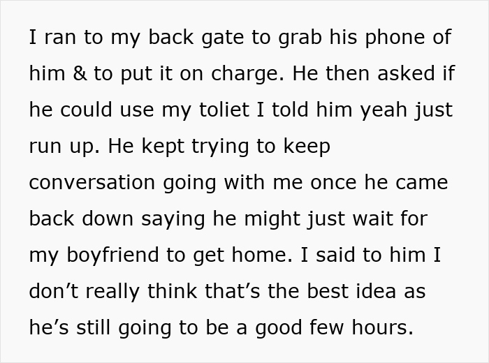 Text message expressing concern about boyfriend's best friend suspected of being an online stalker. Text message expressing concern about boyfriend's best friend suspected of being an online stalker.