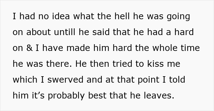 Text screenshot about a woman feeling uneasy around her boyfriend's best friend, suspecting him to be her online stalker. Text screenshot about a woman feeling uneasy around her boyfriend's best friend, suspecting him to be her online stalker.