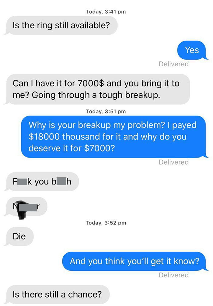 Woman Wanted Cartier Destinée Wedding Ring For Less Than Half Price And Called Me A Racial Slur For Not Agreeing