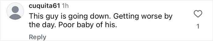 Instagram comment expressing concern about a new daddy, mentioning a baby and worsening situation.