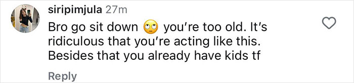 Social media comment addressing new daddy Justin Bieber, suggesting immature behavior.