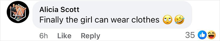 Comment discussing a girl wearing clothes, related to Kanye West and Bianca Censori, with emoji reactions and likes.
