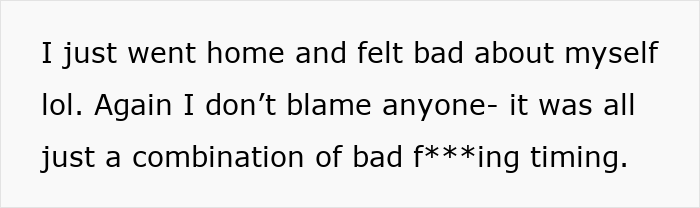 Text message expressing feelings of disappointment and timing issues after canceling a birthday dinner.