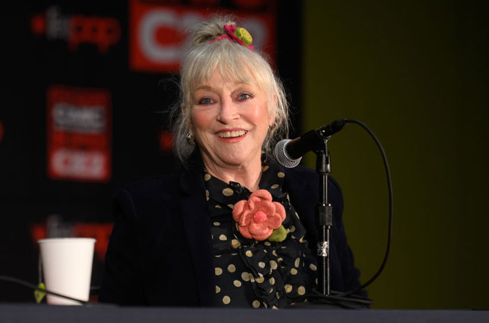 Veronica Cartwright smiling at a press event, Netflix series "A Man On The Inside" cast.
