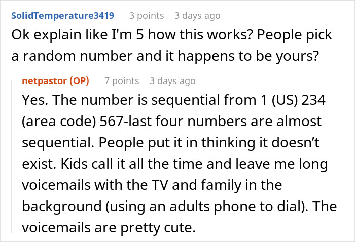 Text exchange discussing random phone number use for reservations.