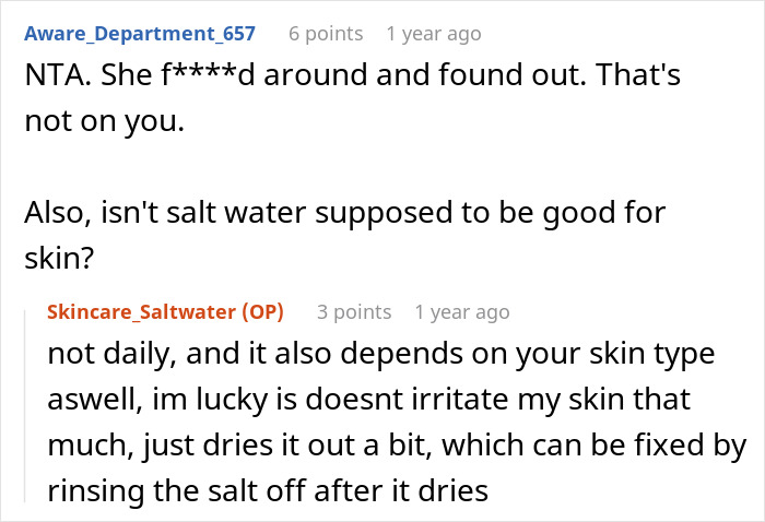 Reddit comments discussing skincare and usage consequences of expensive products.