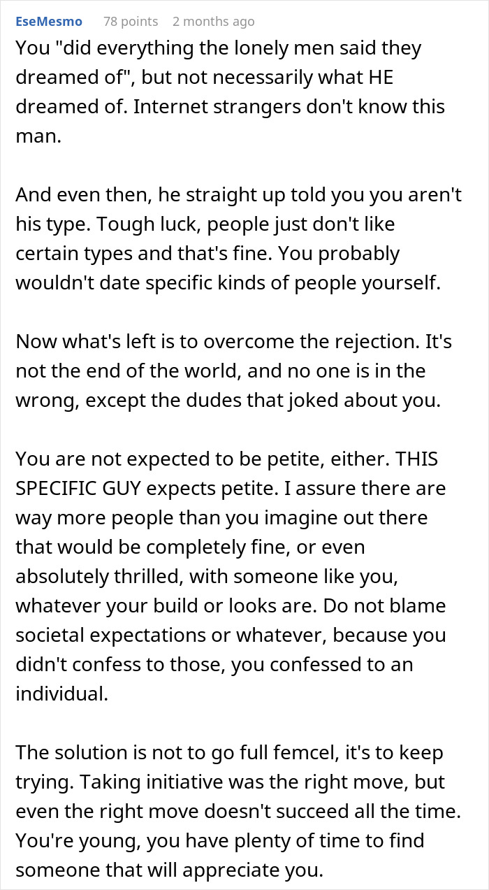 Text offering advice on handling rejection after asking out a Zoomer friend, emphasizing individuality and resilience.