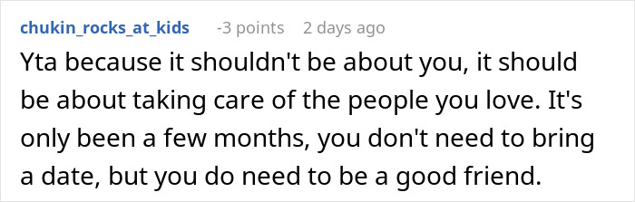 Comment on being a good friend after man denies backyard for wedding over plus-one issue. Comment on being a good friend after man denies backyard for wedding over plus-one issue.