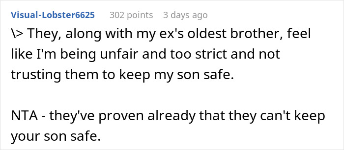 Mom criticized for being unfair and too strict about son's stepsiblings at BBQ, Reddit comment.