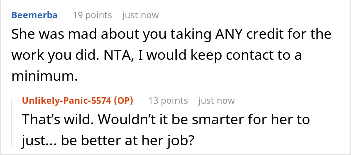 Reddit comments discussing a coworker's HR complaint after covering for a colleague.