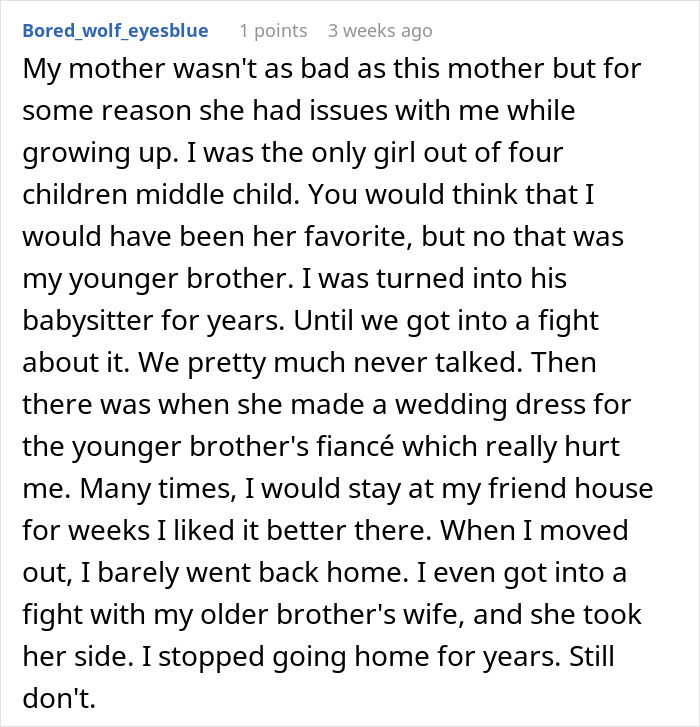 Text about a teen's difficult relationship with their mother and family issues.