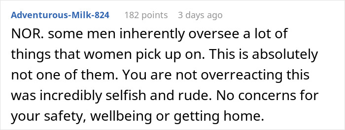 Comment discussing a man making his girlfriend late to the airport, describing the act as selfish and inconsiderate. Comment discussing a man making his girlfriend late to the airport, describing the act as selfish and inconsiderate.