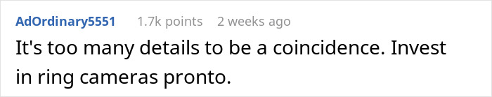 Comment mentioning student’s creepy remark and suggesting ring cameras for security. Comment mentioning student’s creepy remark and suggesting ring cameras for security.