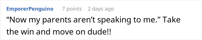 Silent treatment from parents after party cancellation due to wife's disrespect, Reddit comment exchange. Silent treatment from parents after party cancellation due to wife's disrespect, Reddit comment exchange.