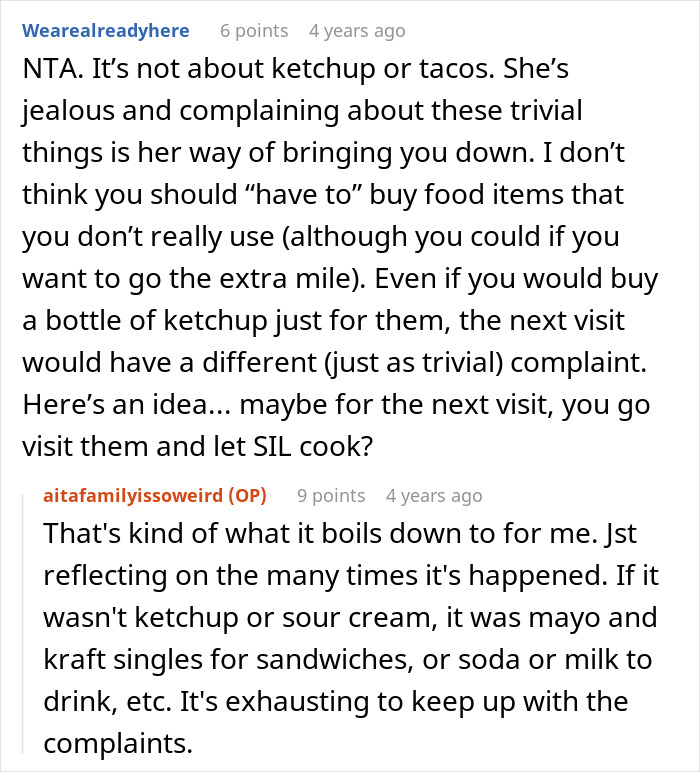 Online discussion about in-laws upset over trivial children&rsquo;s meal issues.